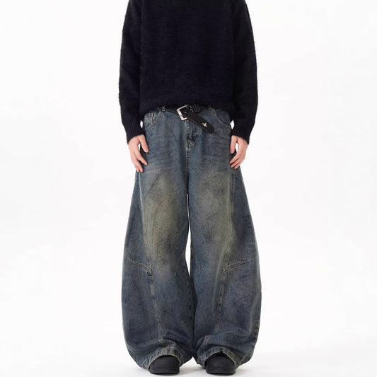 Loose Straight Washed Pants For Men