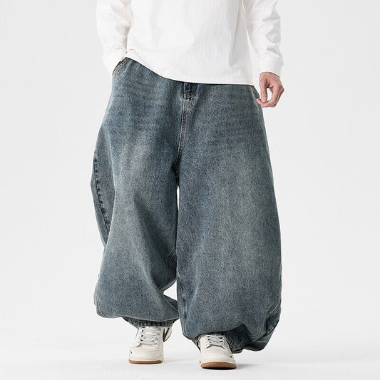 Men's Casual Jeans Plus Size Fashionable Wide Leg Pants